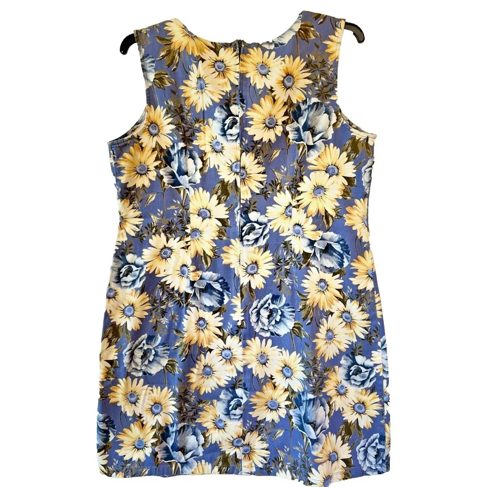 Vintage Denim Faded Glory Y2K Floral print Sundress SIZE 16 - Picture 3 of 5